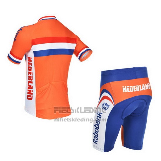 2013 Fietskleding Nederland Wit en Oranje Korte Mouwen en Koersbroek